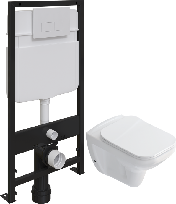Комплект Унитаз подвесной STWORKI Дублин SETK3504-0605 с микролифтом + Система инсталляции для унитазов EWRIKA ProLT 0026-2020 с белой кнопкой смыва 0042 559789 - 0