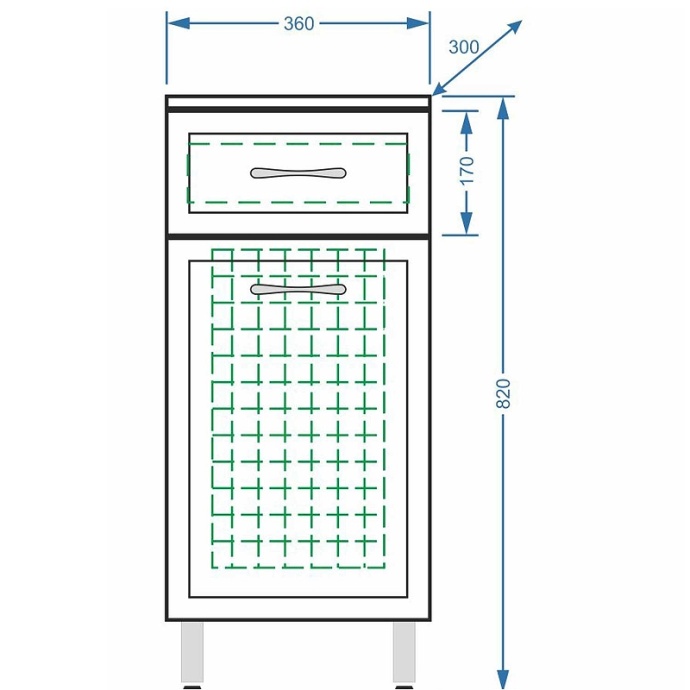 Комод Stella Polar Концепт 36 с бельевой корзиной белый SP-00000152 - 4