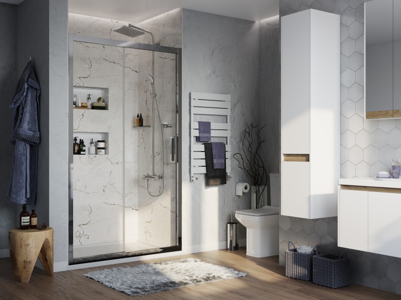 Душевая дверь в нишу STWORKI Стокгольм DE019D2150200 150 см профиль хром глянец 3GW213TTKK000 - 1