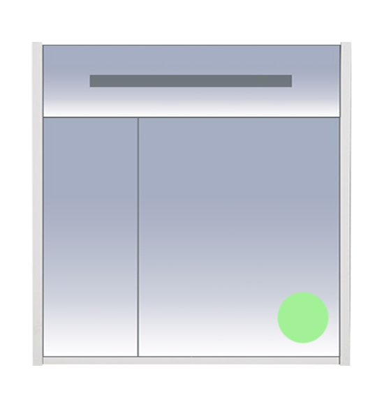 Джулия - 85 Шкаф салатовый зеркальный Л-Джу04085-0710 - 0