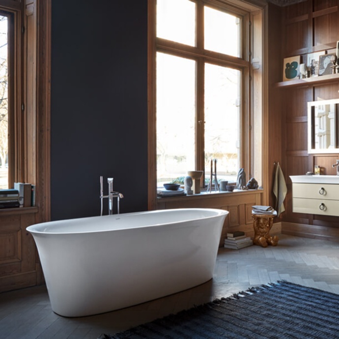 Duravit White Tulip Ванна акриловая 1800х900хh630 мм , отдельност., с бесш.панелью и рамой, с 2 накл для спины, со спец сливом и переливом, цвет белый 700469000000000 - 2