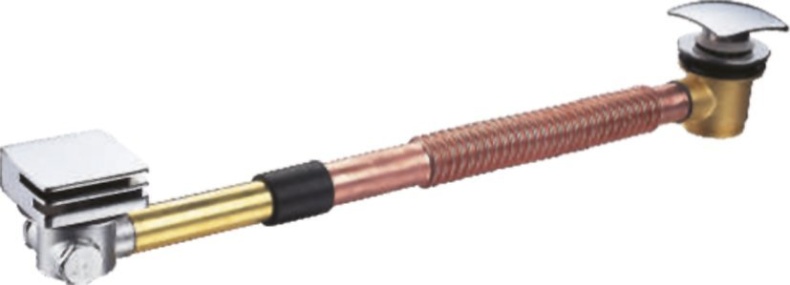 Слив-перелив для акриловой ванны медно-латунный, с квадратной крышкой CZR-STWQ1-01, хром - 0