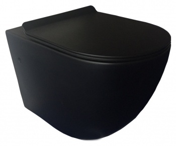 Унитаз приставной Simas Vignoni с крышкой, черный (VI01 nero) - 0