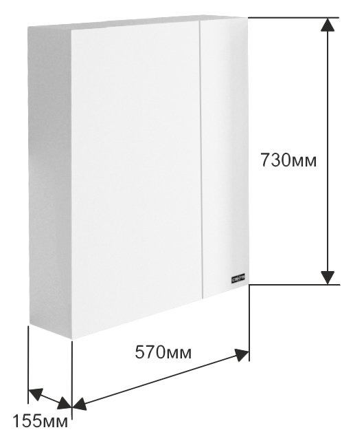 Зеркало-шкаф Санта Стандарт 57 см  113004 - 8