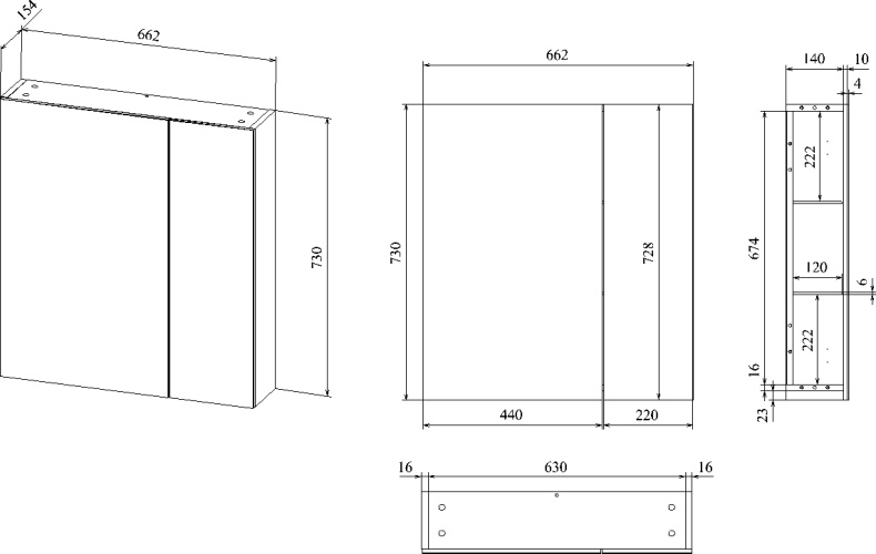 Зеркало-шкаф STWORKI Копенгаген 70 белое, навесное, прямоугольное, в современном стиле С08506 - 3
