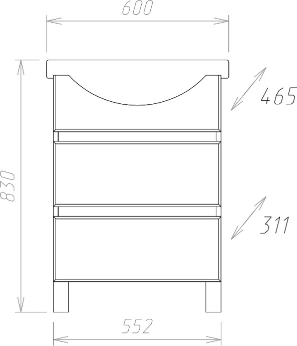 Тумба под раковину Onika Элита 60 белый - зеленый 106121 - 2