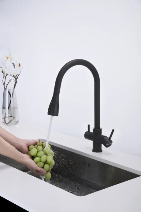 Смеситель для кухни Paulmark Lange темно - серый матовый La214212-401 - 3