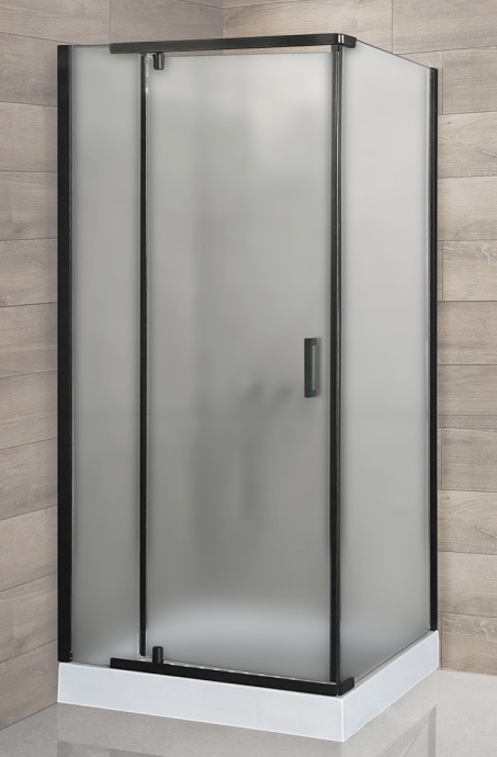 Душевой уголок Royal Bath HPV 80х80 с поддоном профиль черный стекло матовое RB80HPV-C-BL - 0