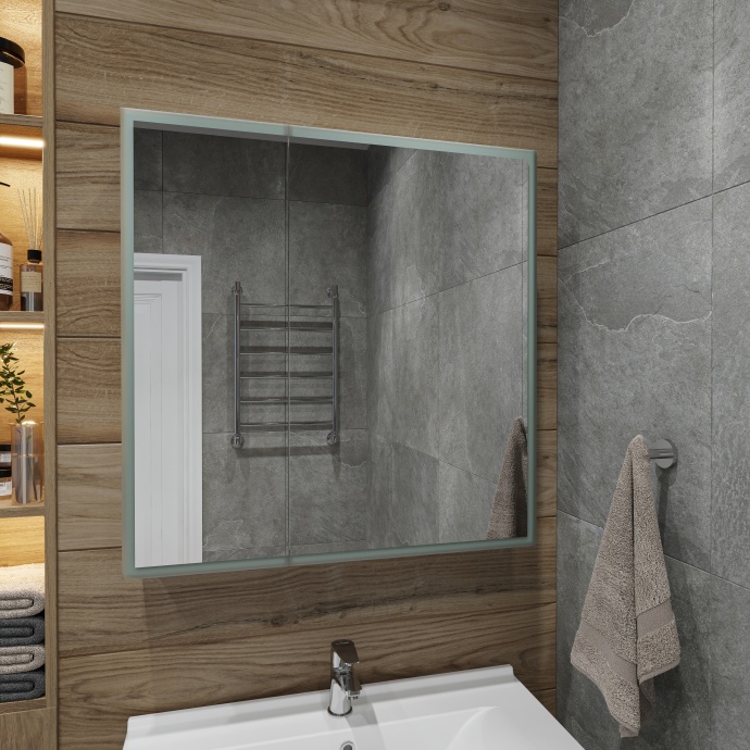 Зеркало-шкаф STWORKI Стокгольм МВК082 80, с подсветкой, прямоугольное, белое, в стиле лофт, навесное - 3