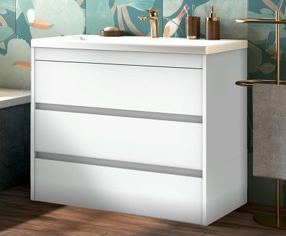 FAMILY База под раковину напольная с тремя выкатными ящиками, Bianco Lucido, 1000x480x845, FAMILY-1000-3C-PIA-BL - 1