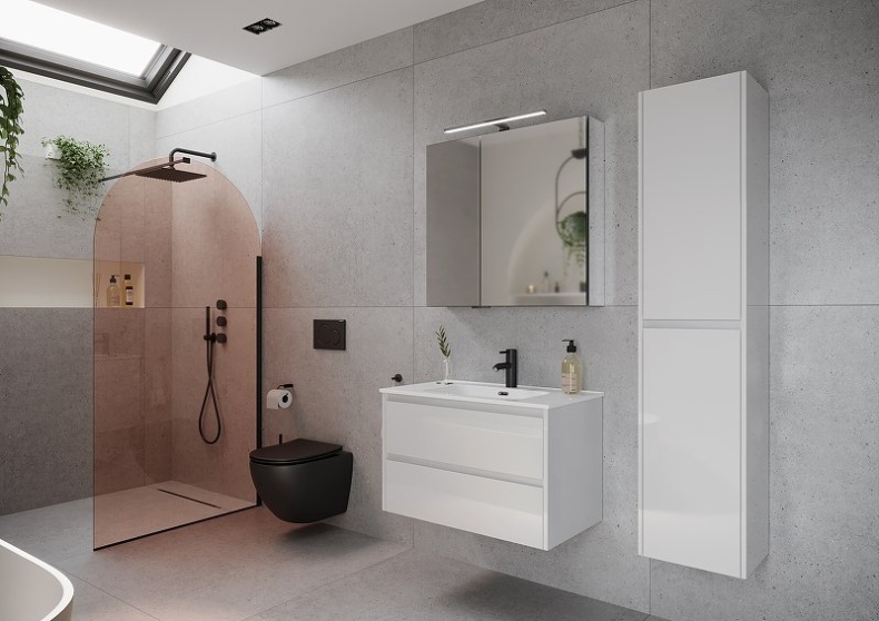 Тумба под раковину подвесная Sancos Libra 80 белая глянцевая LB80W - 3