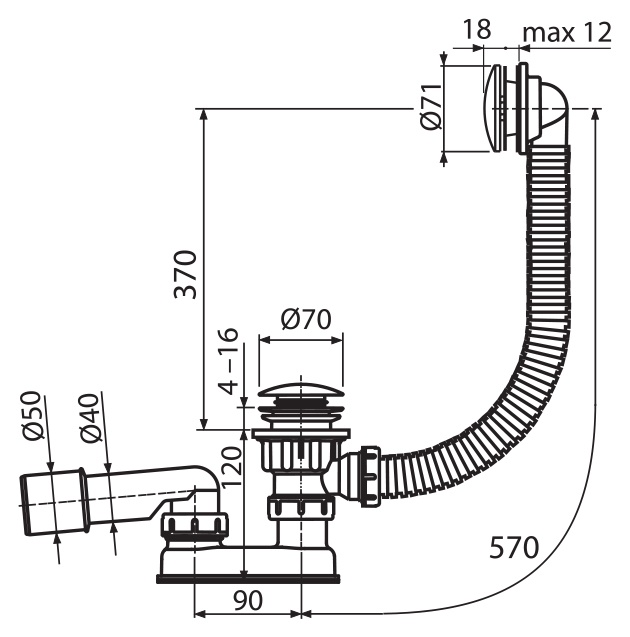 Слив-перелив RAVAK   X01377 - 1