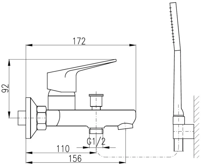 Смеситель для ванны с душем Rav Slezak Victoria хром VI254.5/1 - 1