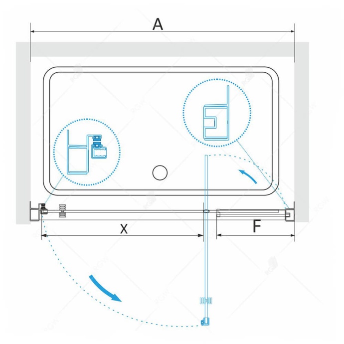 Душевая дверь  80*185 RGW PA-02 NEW Хром/Шиншила/6 мм (77-90) (EasyClean) 41080208-51 - 2