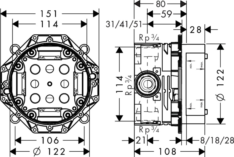 Скрытая часть Axor iBox universal 01700180 - 1