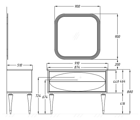 Ножки для мебели Opadiris Ибица 2 шт белые с золотом 00-00003610 - 2