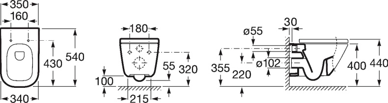 Комплект Система инсталляции для унитазов Roca DUPLO WC 890090020 + Чаша для унитаза подвесного Roca Gap 346477000 + Кнопка смыва Roca PL1 Dual хром  - 9