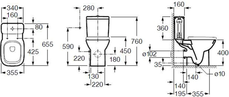 Чаша для унитаза-компакта Roca Debba 34299700Y - 5