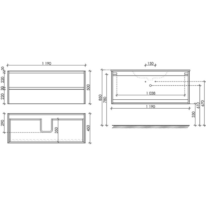 Тумба под раковину подвесная Sancos Libra 120 белая глянцевая LB120-1W - 4