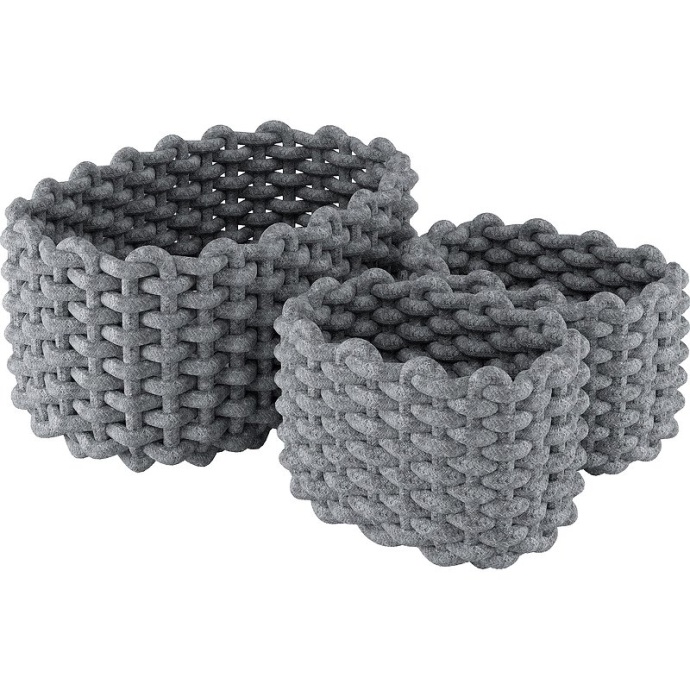 Набор корзин WasserKRAFT Mindel 60х15х23 WB-850 Set Серый - 0