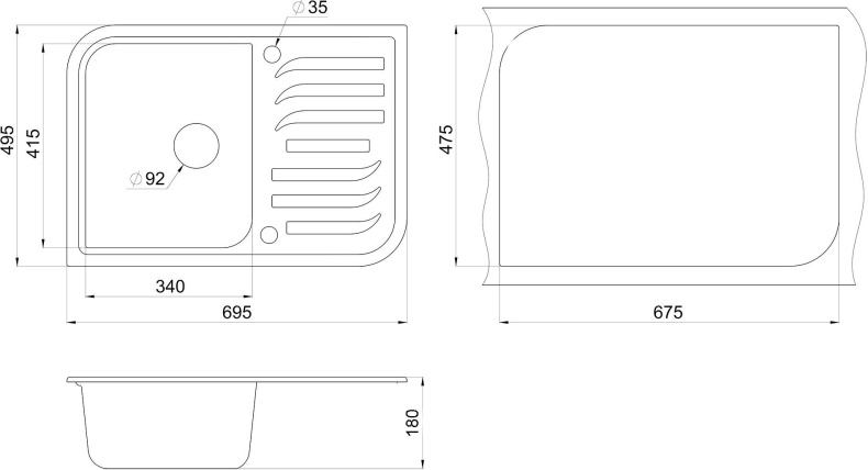 Мойка кухонная Granula GR-7001 шварц - 1
