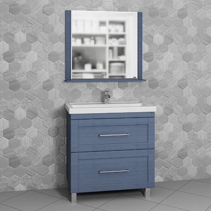 Тумба с раковиной напольная Санта Венера 80 синий - 3