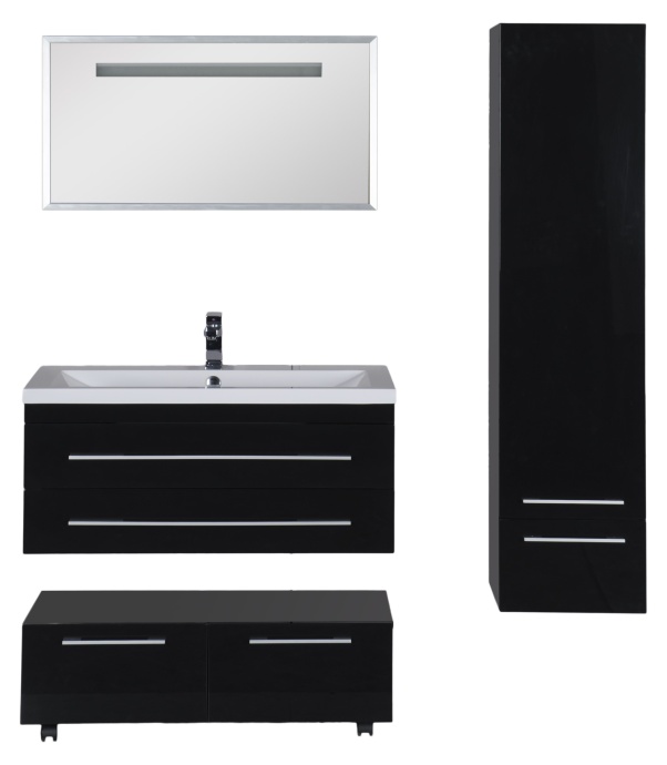 Тумба Aquanet Нота 100 подкатная, черная 170734 - 30