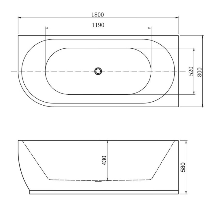 Акриловая ванна Aquanet Elegant B 260055 180, белая матовая 3806-N-MW - 1