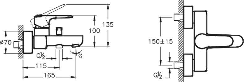 Смеситель для ванны с душем VitrA Root Round медный A4272526EXP - 1