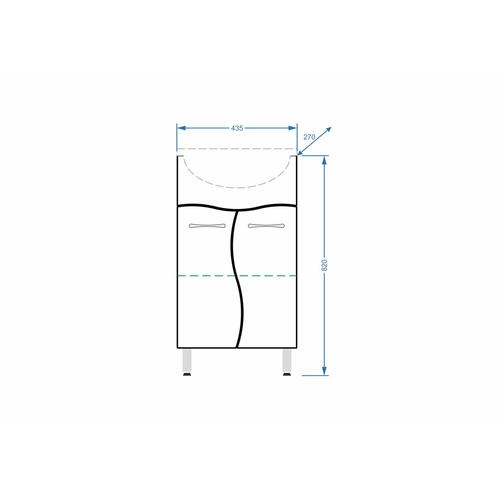 Тумба под раковину напольная Stella Polar Волна 50 белая SP-00001146 - 3