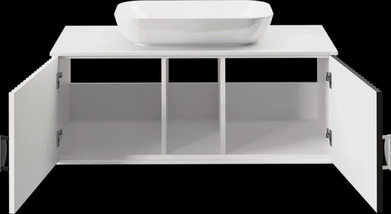 Тумба под раковину Brevita Richard 105 черно-белый  RICH-06105-24-01 - 2