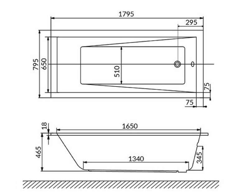 Ванна акриловая WHITECROSS Wave Slim Nano 180x80 с гидромассажем белый - хром 0111.180080.100.NANO.CR - 9