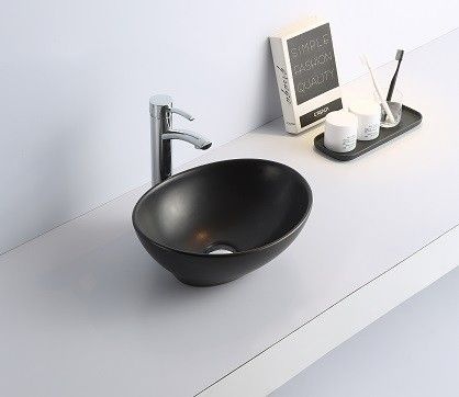 Раковина накладная CeramaLux NC 40.5 см черный матовый  7138MB - 0