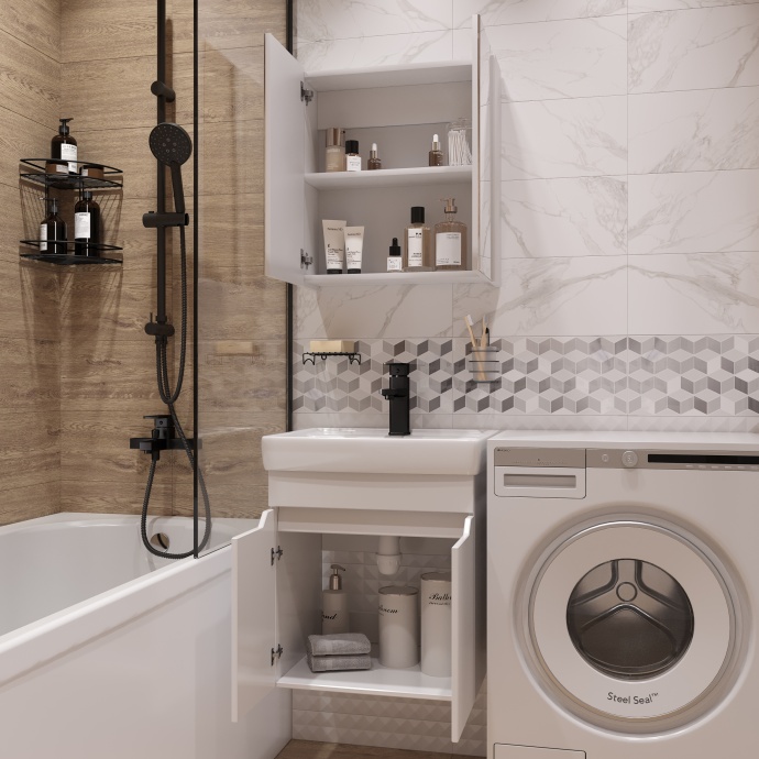 Смеситель для ванны с душем DIWO Суздаль SU-02b черный матовый - 3