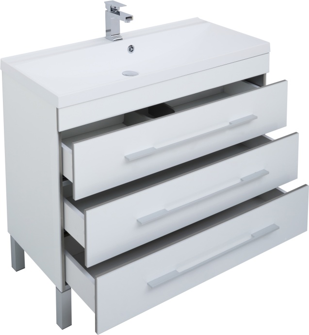 Тумба с раковиной Aquanet Верона 100 белая - 8