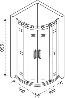 Душевой уголок Good Door Galaxy R-TD-90-C-B ГЛ00018 - 4