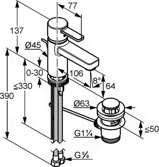 Смеситель для раковины Kludi  белый, хром  382509175 - 4