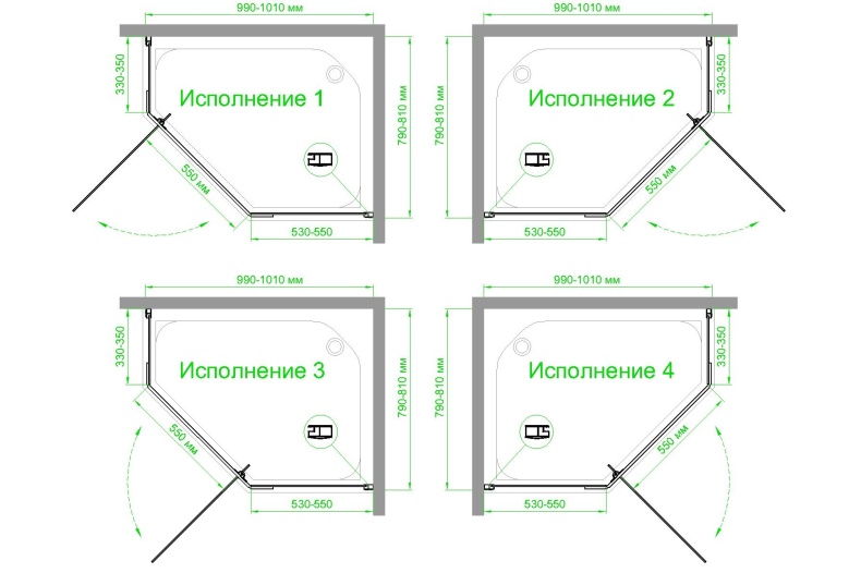 Душевой уголок Royal Bath TR 80х100 профиль белый стекло матовое RB1080TR-C - 2