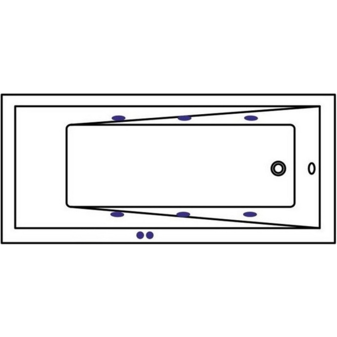 Ванна акриловая WHITECROSS Wave Soft 170x75 с гидромассажем белый - золото 0101.170075.100.SOFT.GL - 5