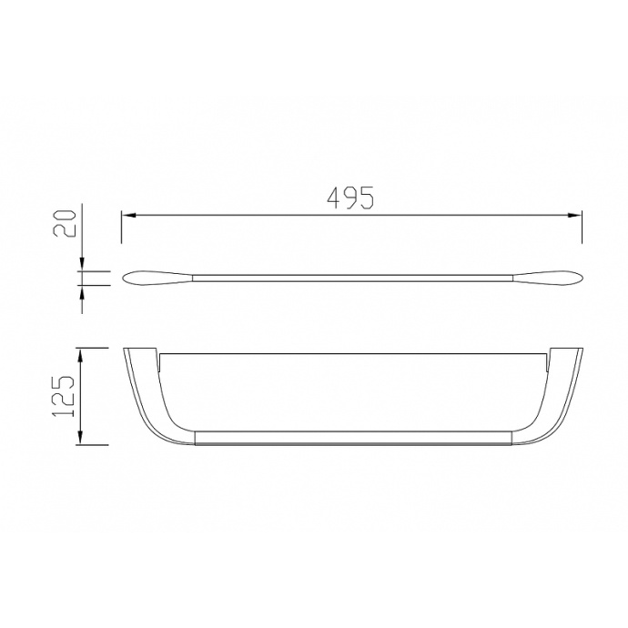 Полка стеклянная Abber Nord черная матовая AA1555B - 1