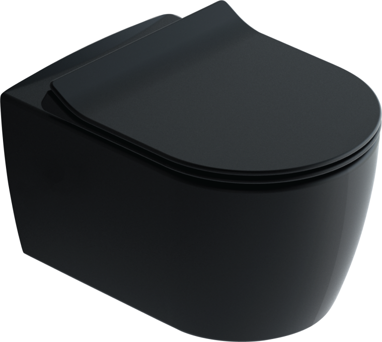 Унитаз подвесной STWORKI Ноттвиль SETK3104-2616 безободковый, с микролифтом, черный SETK3104-2616-145-1-6000 - 0