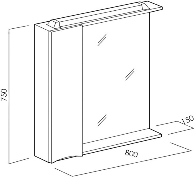 Зеркало-шкаф BelBagno Marino 80 L MARINO-SPC-800/750-1A-BL-P-L - 7