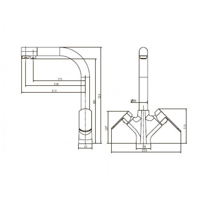 Смеситель Kaiser Arena 33066 для кухонной мойки, бронза 33066-1 - 1