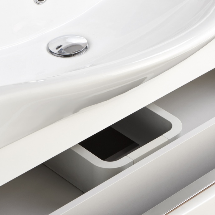 Тумба с раковиной Aquaton Капри 60 белый глянцевый 1A2301K1KP010 - 7