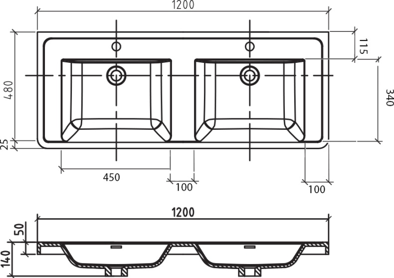 Мебельная раковина BelBagno Ancona-N Energia-N 120 многосекционная EA-1200-2-LVB - 3