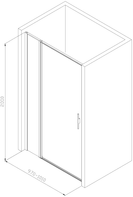 3.31028.00 PRIORITY, Дверь 8мм, 1000мм стекло Optiwhite, Easyclean, хром (294057) - 1