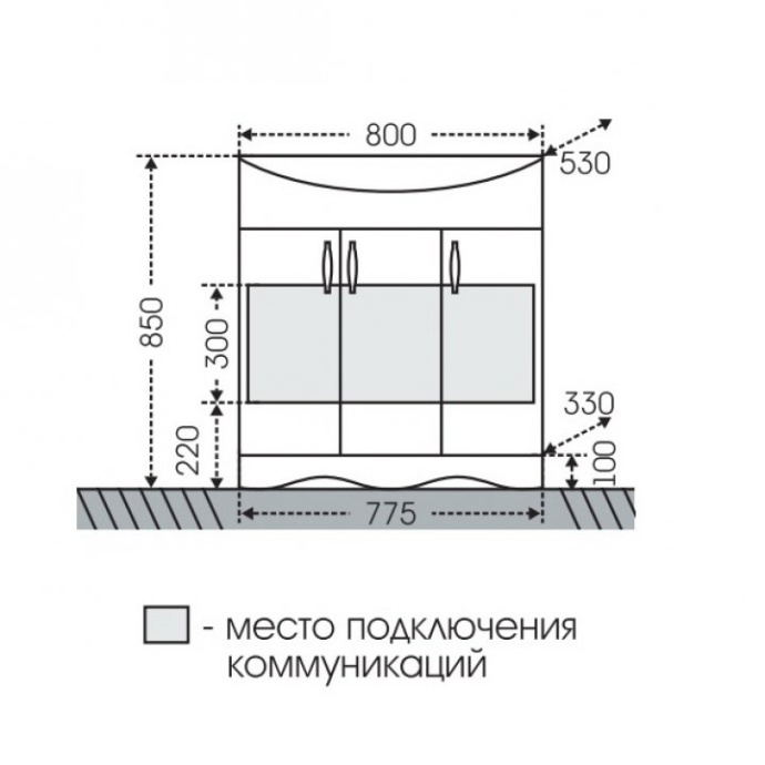 Тумба под раковину Санта Верона 80 белый 700113 - 3