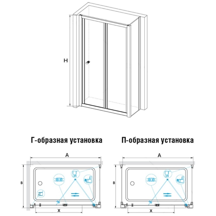 Душевой уголок RGW Classic CL-41 75х70 профиль хром стекло прозрачное 040941757-011 - 2