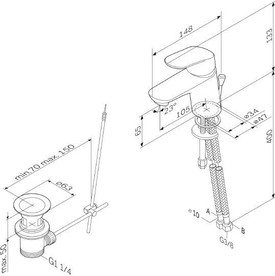 Смеситель для раковины Am.pm Like хром  F8082116 - 9