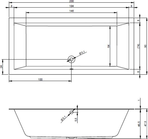 Акриловая ванна Riho Lugo 200x90 B137001005 - 2